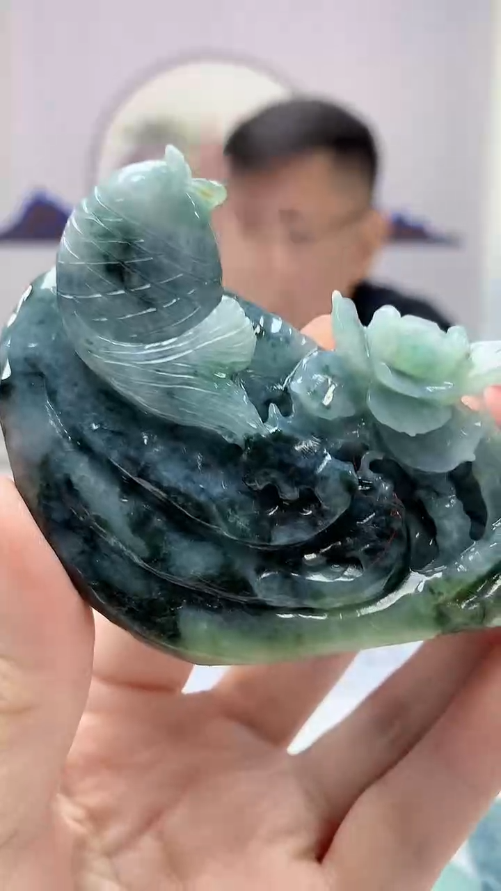 【闪购商品】定制翡翠未镶嵌5152DD-毛货挂件62