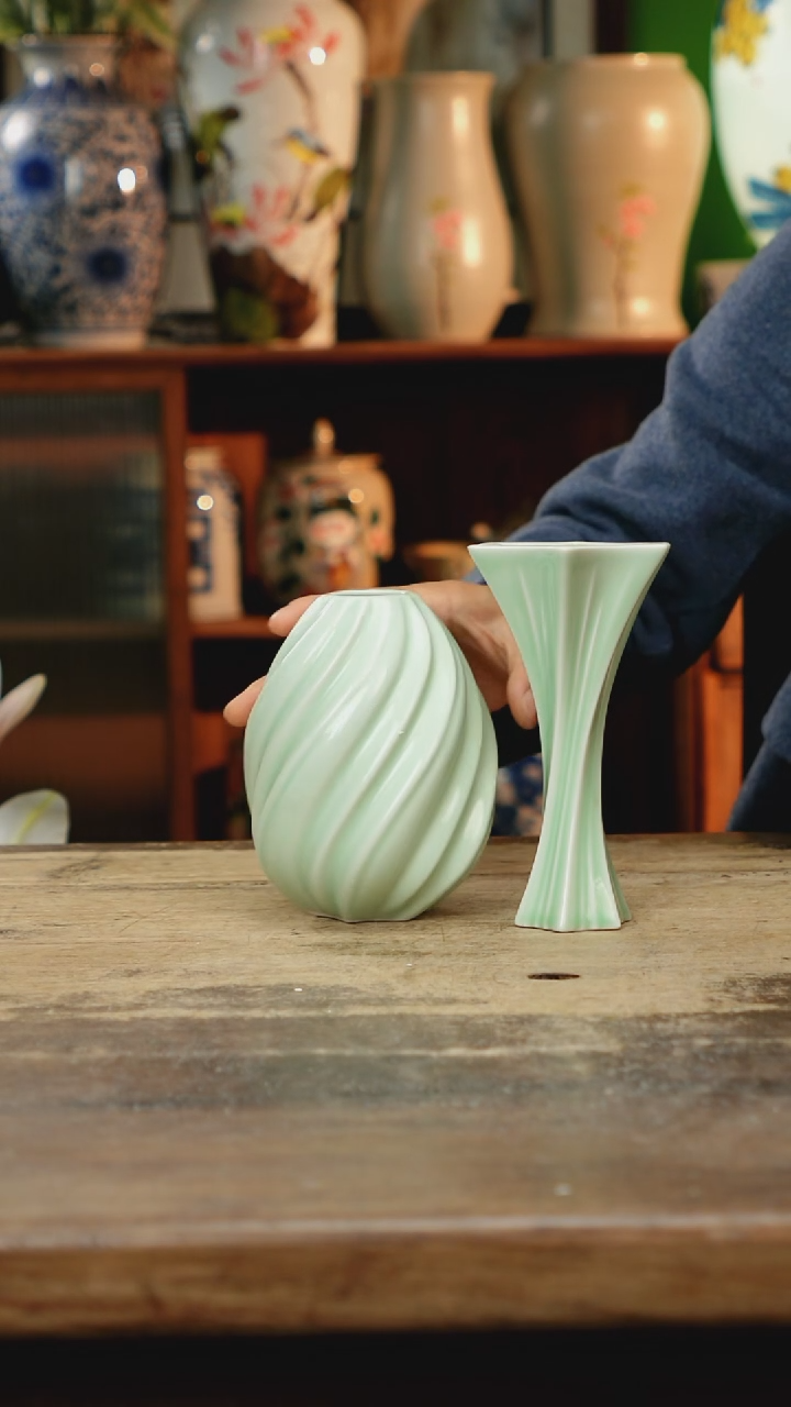 瓷片 景德镇纯手工釉下彩精品花瓶