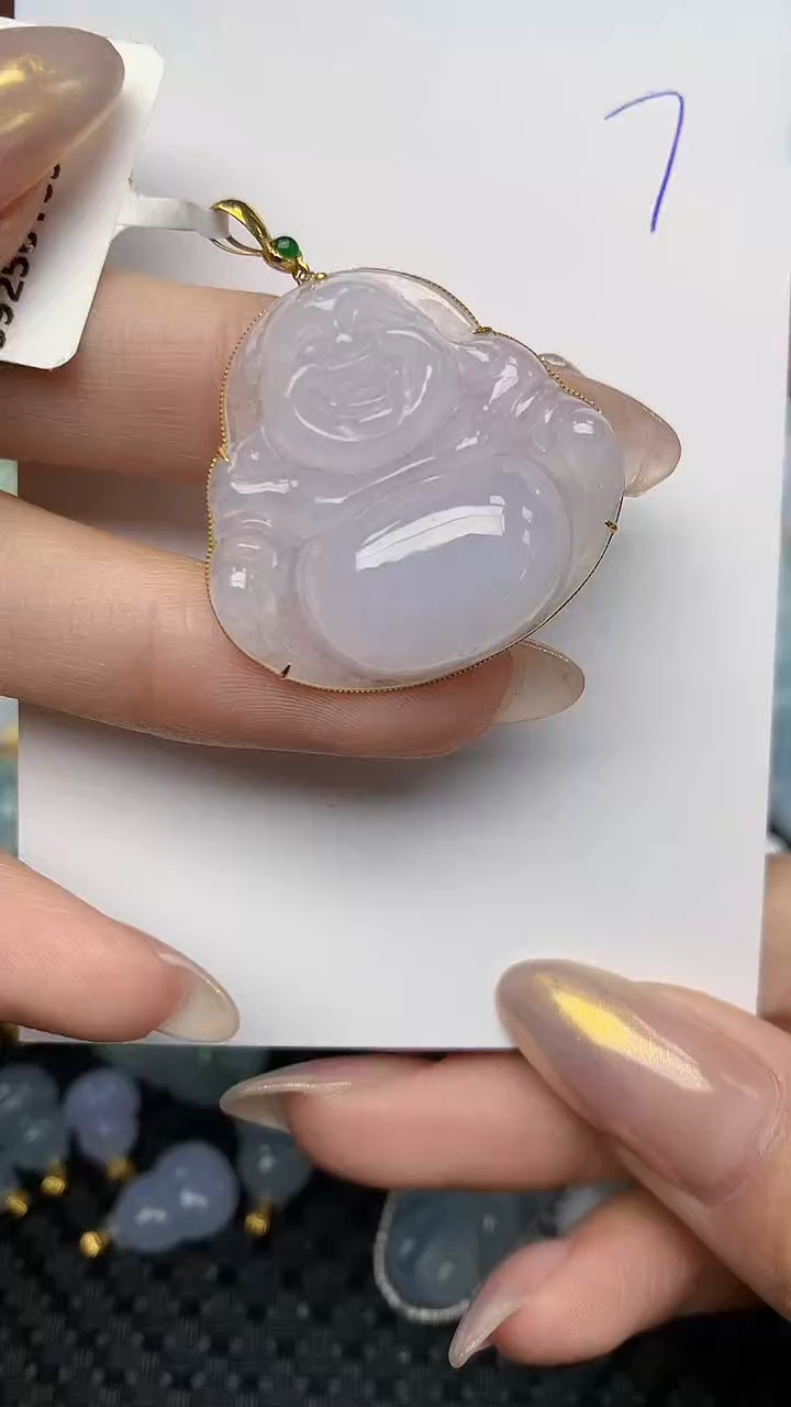 【闪购商品】翡翠颈饰18K金镶嵌天然翡翠A货