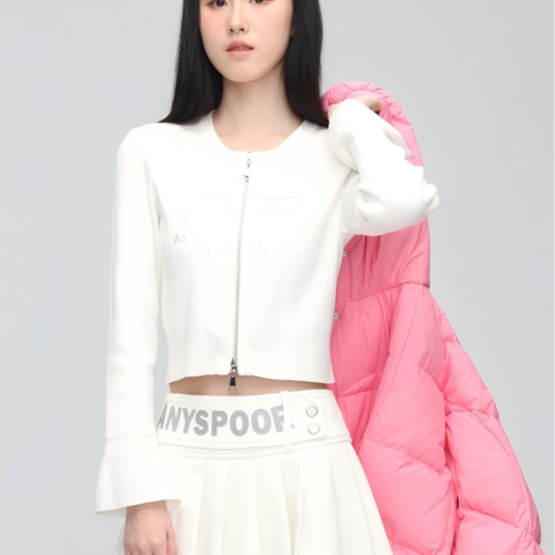 【ANY SPOOR】设计师气质镂空宽松长袖针织开衫84D630