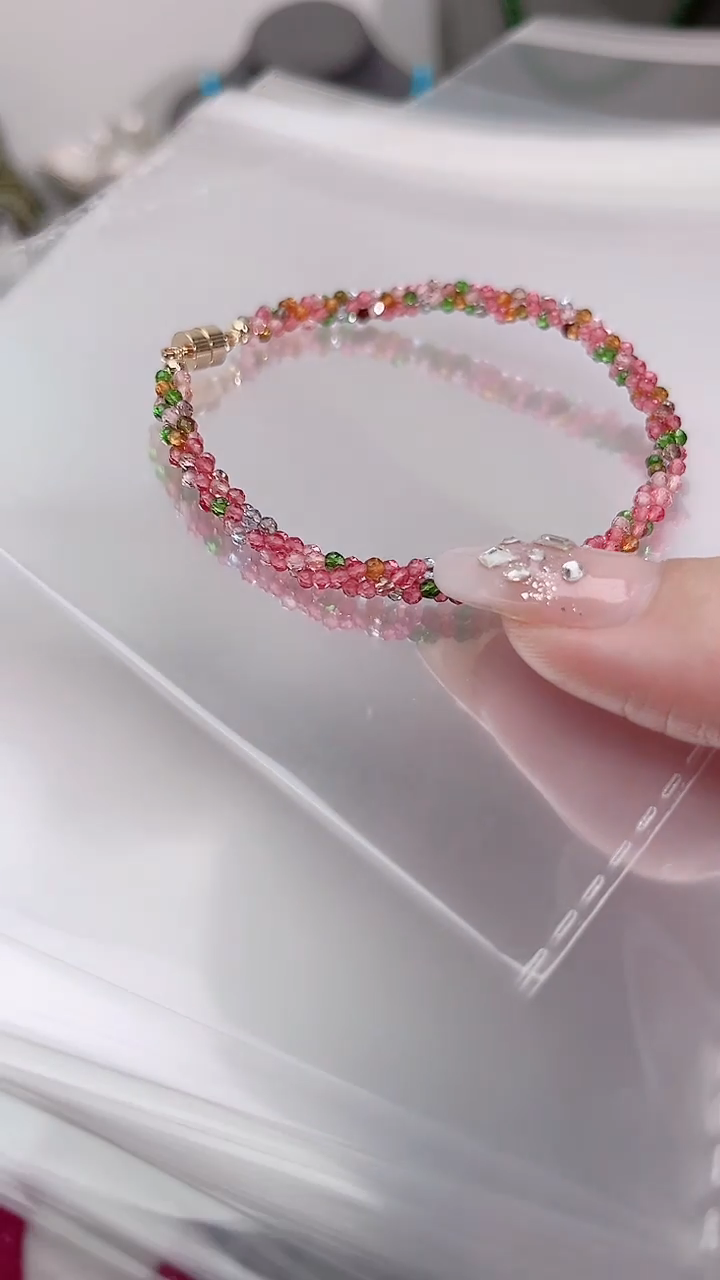 合金手链尖晶石粉彩麻花19.9