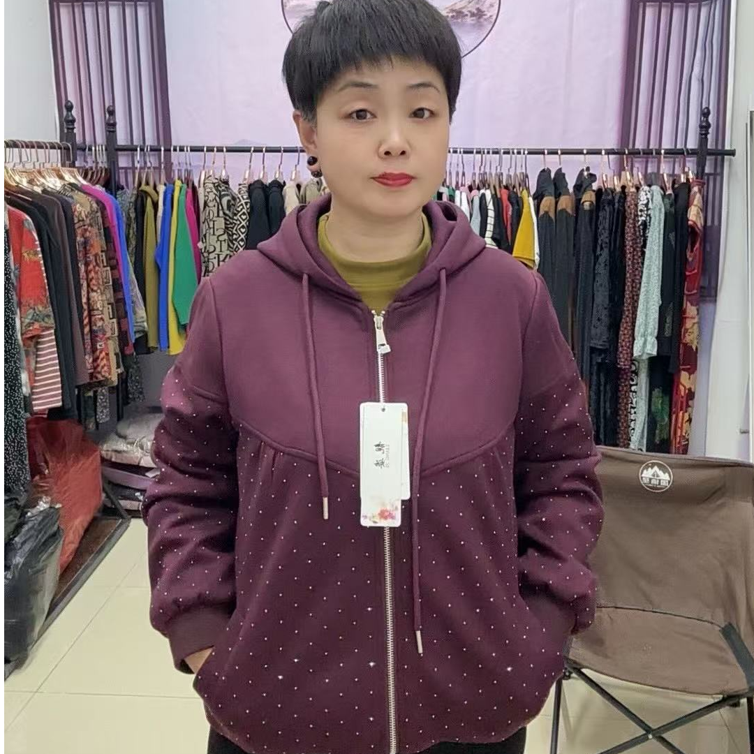 春秋季2025新款休闲时尚百搭波点女款连帽外套