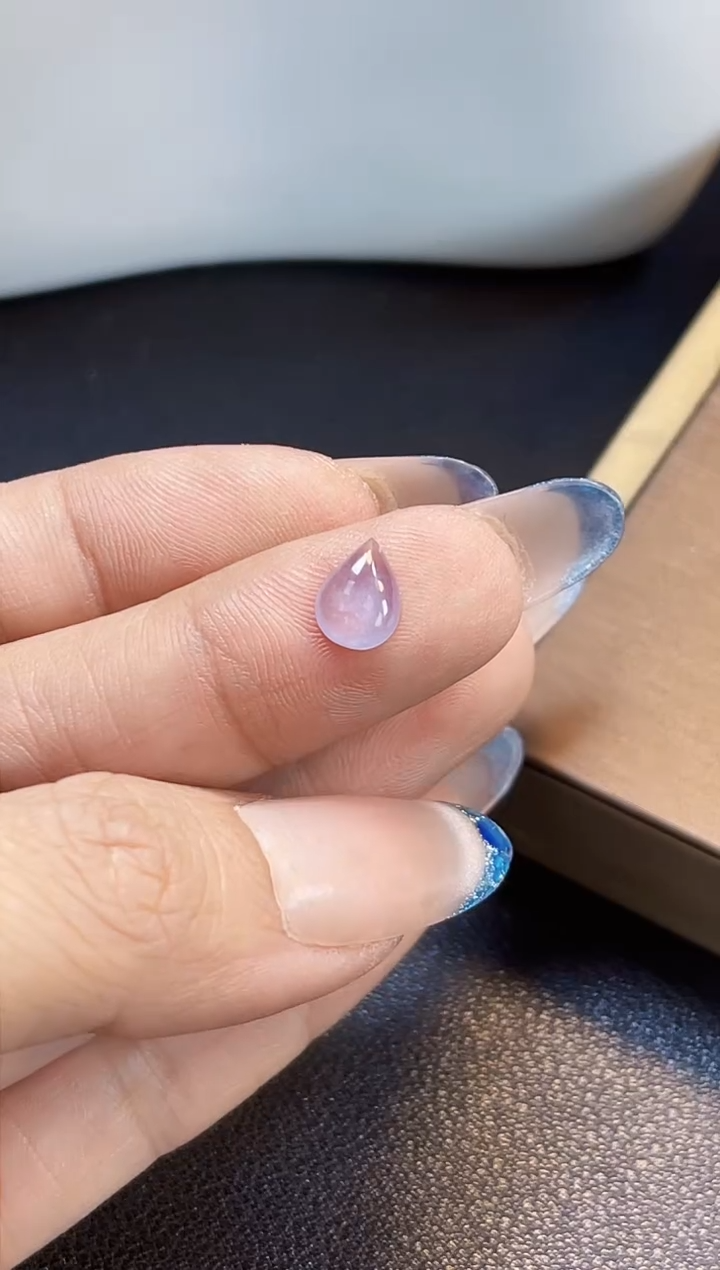 裸石翡翠狂野22玻璃紫水滴8.4*6.2*2.5