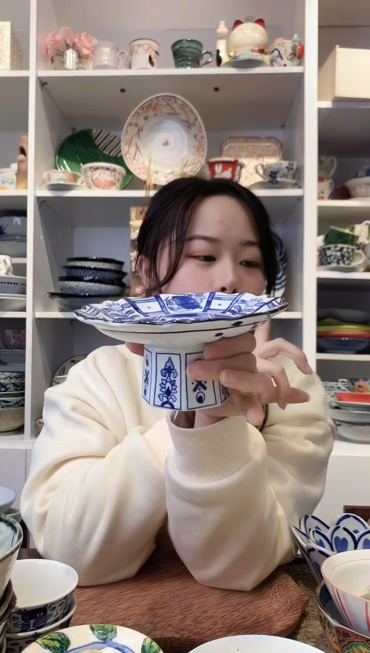 陶瓷【微瑕】寿山高脚盘