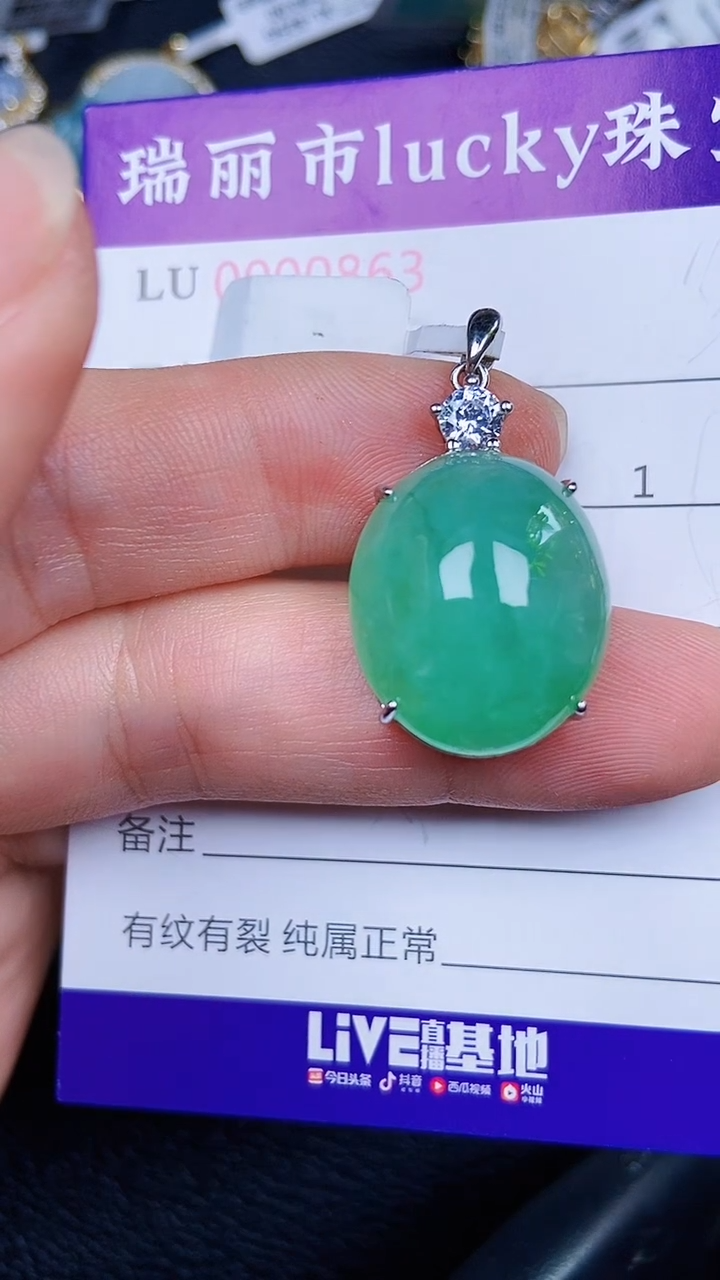 颈饰银S925镶嵌翡翠0/863