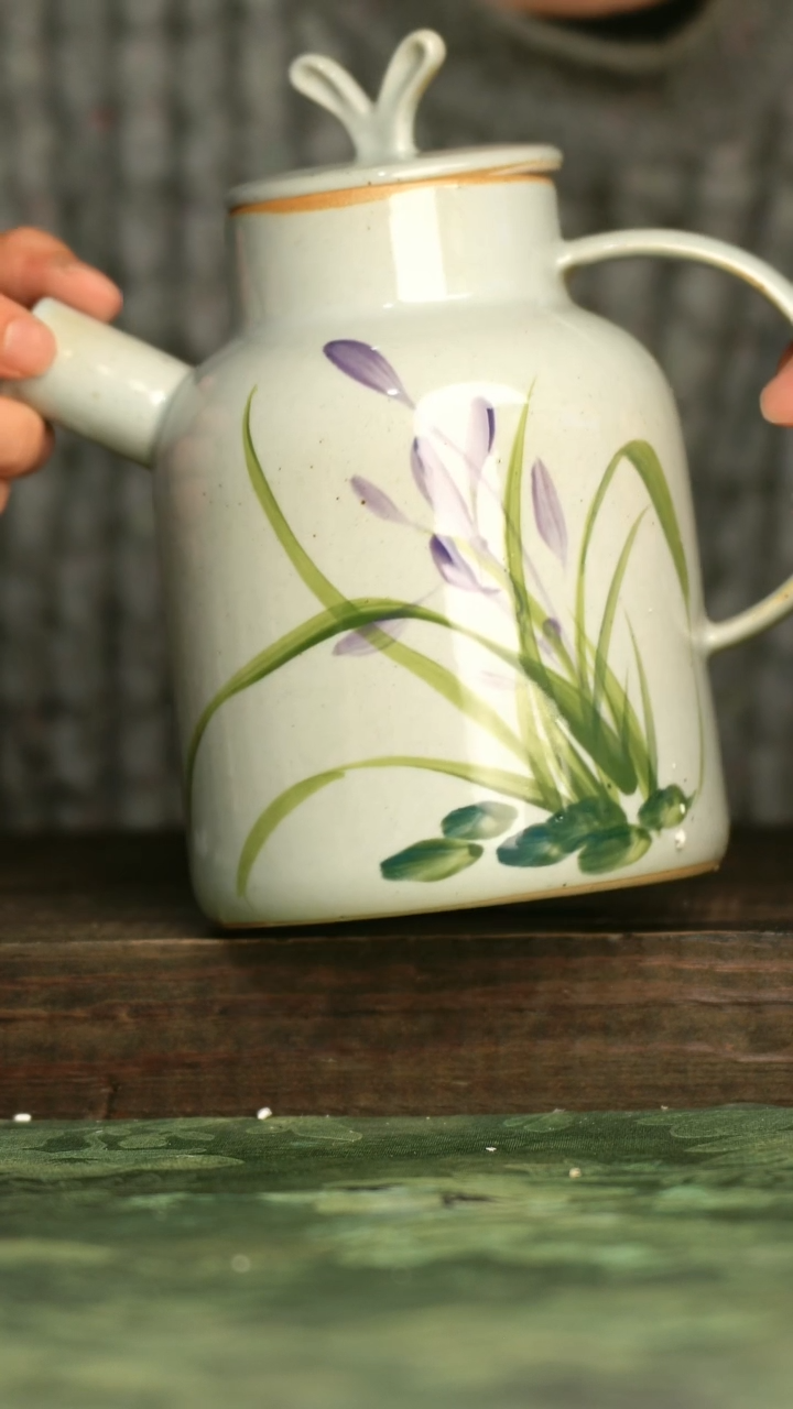 陶瓷青诗集手工手绘瓷器