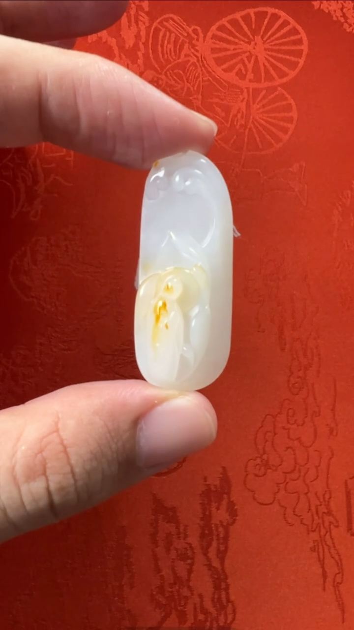 【闪购商品】和田玉挂件未镶嵌俄料高货花开见佛雕件