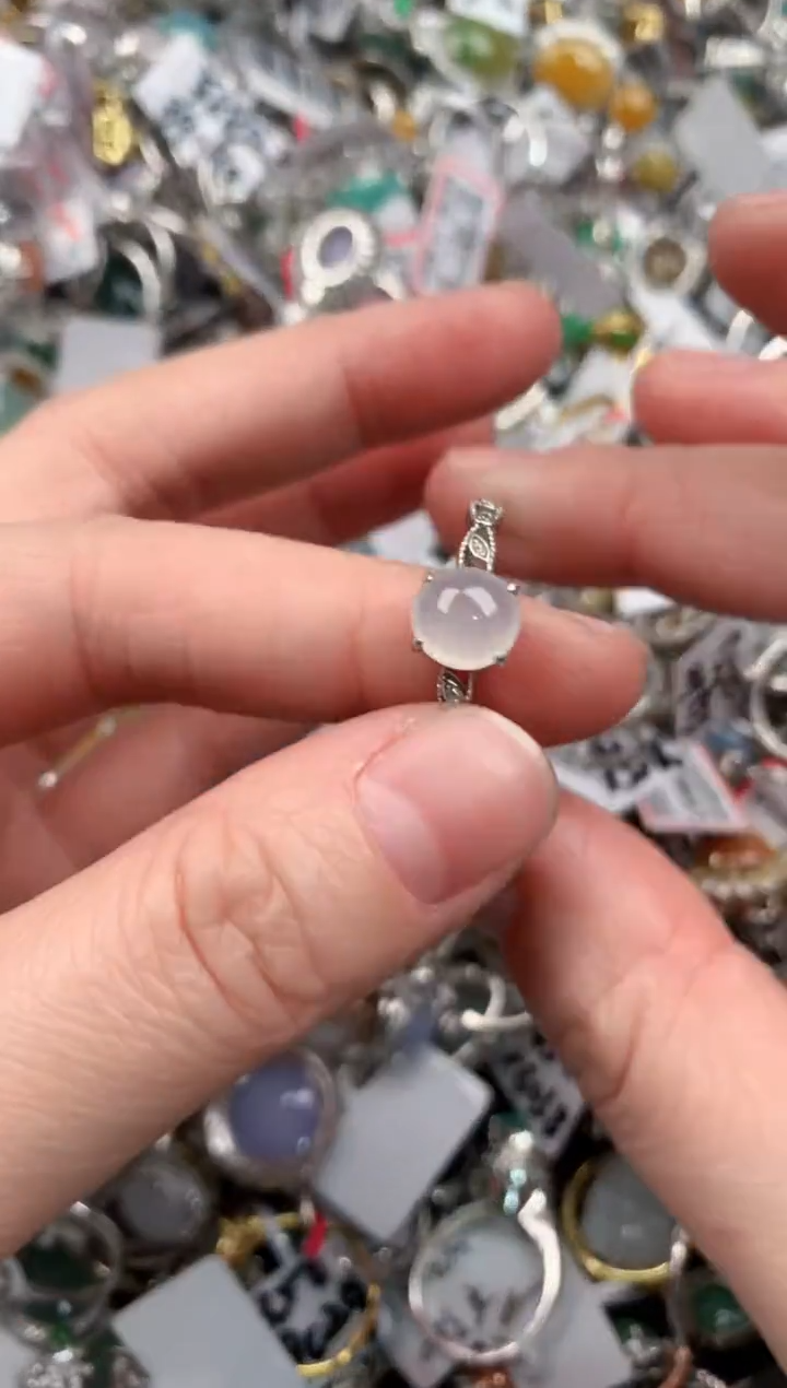 银S925镶嵌戒指翡翠777                8