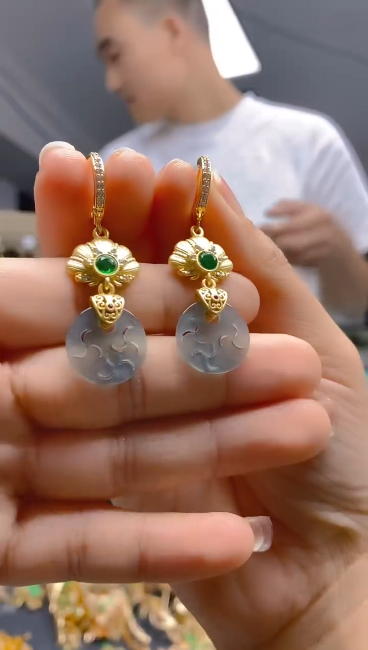 【闪购商品】翡翠耳饰合金388翡翠耳包