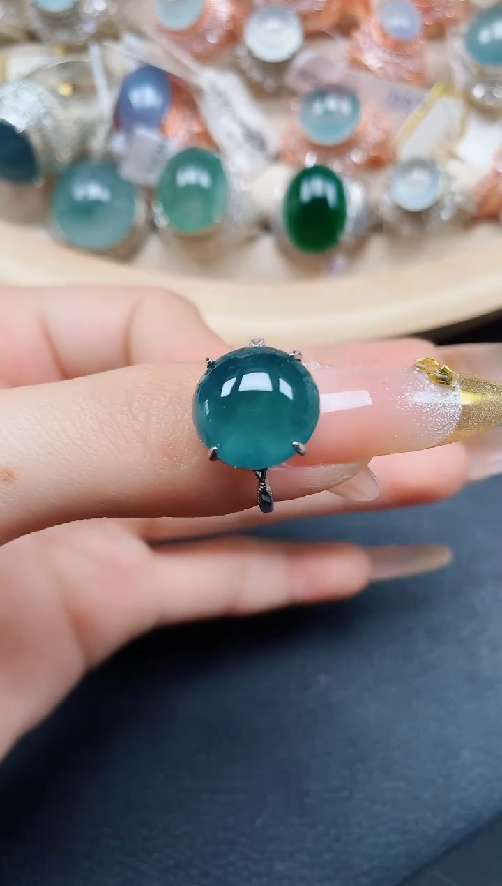 【闪购商品】翡翠戒指银S925镶嵌翡翠