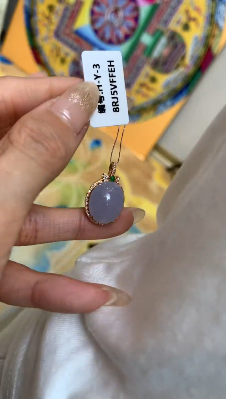 【闪购商品】翡翠耳饰18K金镶嵌蛋面