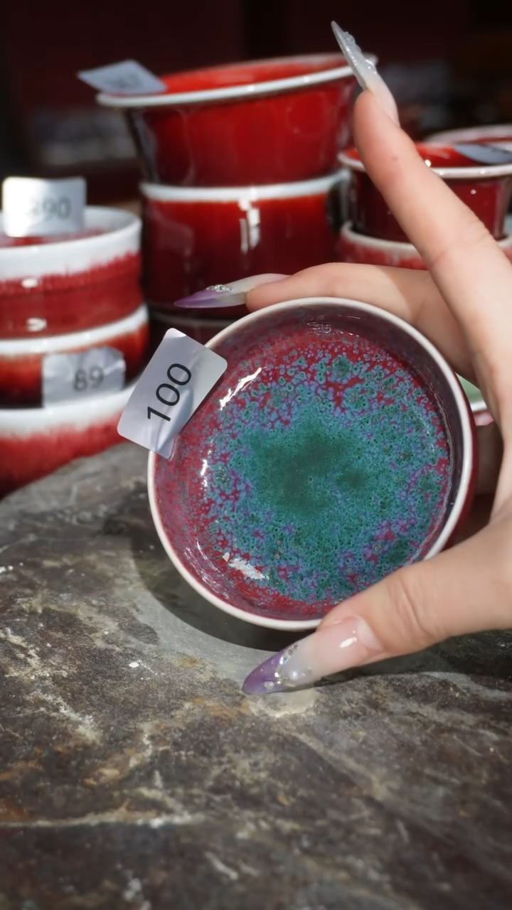 摆件陶精品窑变钧瓷茶器