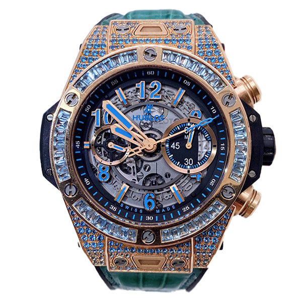 99新 Hublot/宇舶表 老佛爷/宇舶411后钻/自动/空白保卡/45mm