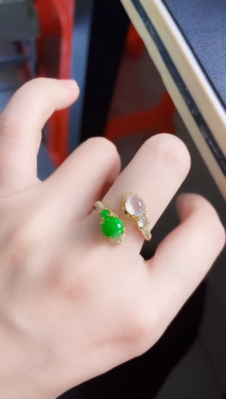 【闪购商品】翡翠戒指银S925镶嵌13231