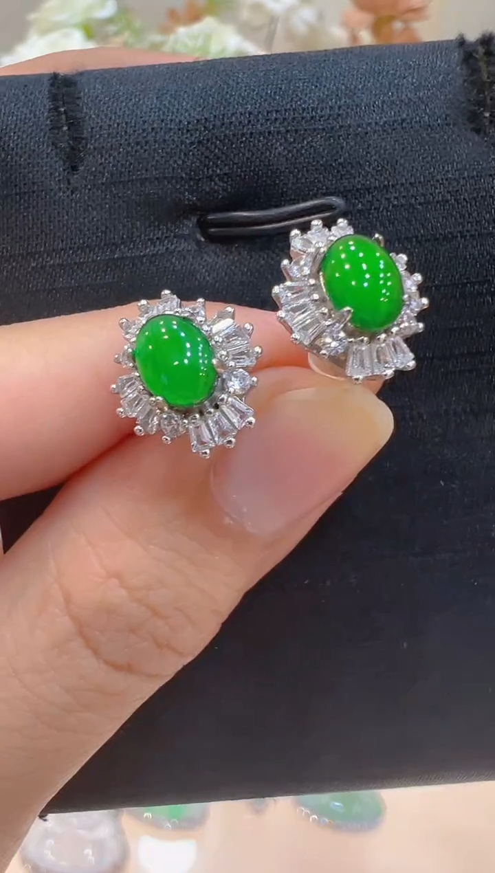 翡翠银S925镶嵌耳饰多样性团购发一件