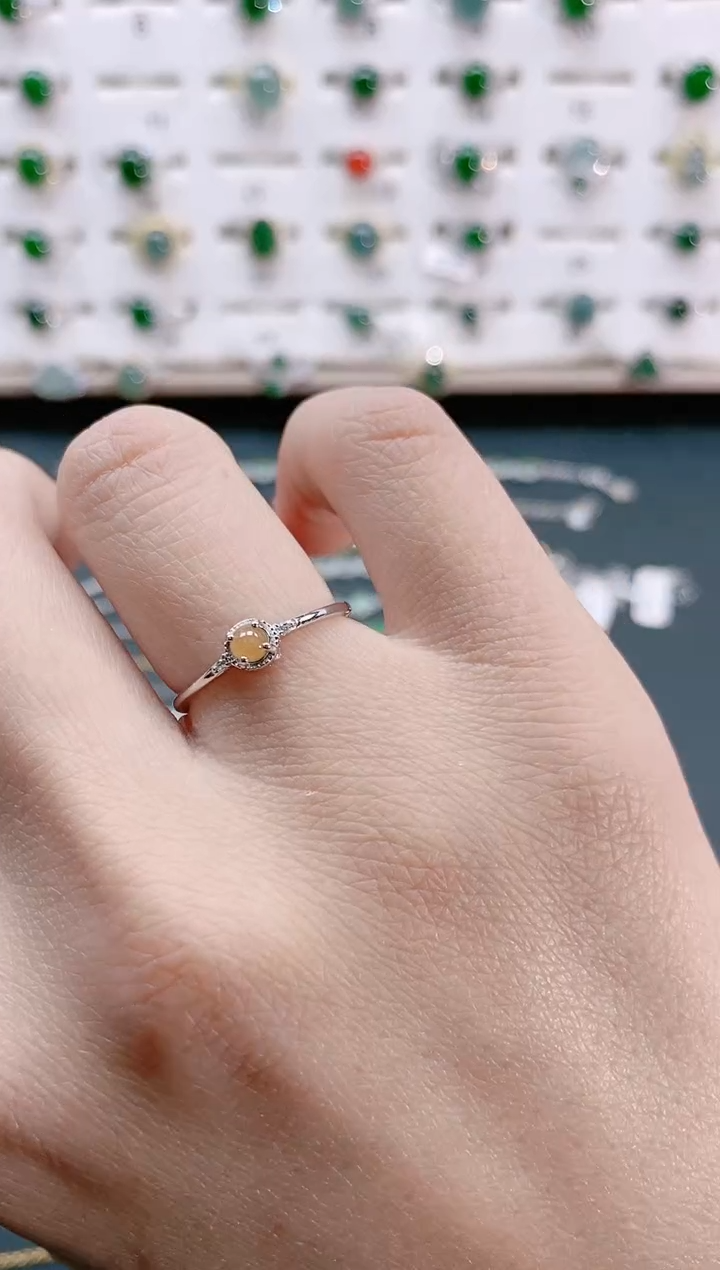 【闪购商品】翡翠戒指银S925镶嵌天然翡翠