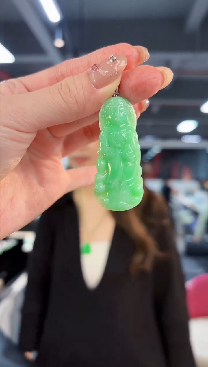 【闪购商品】翡翠颈饰18K金镶嵌缅料A货/支持复检/一件