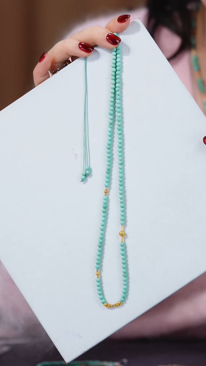 【闪购商品】绿松石项链18K金镶嵌1