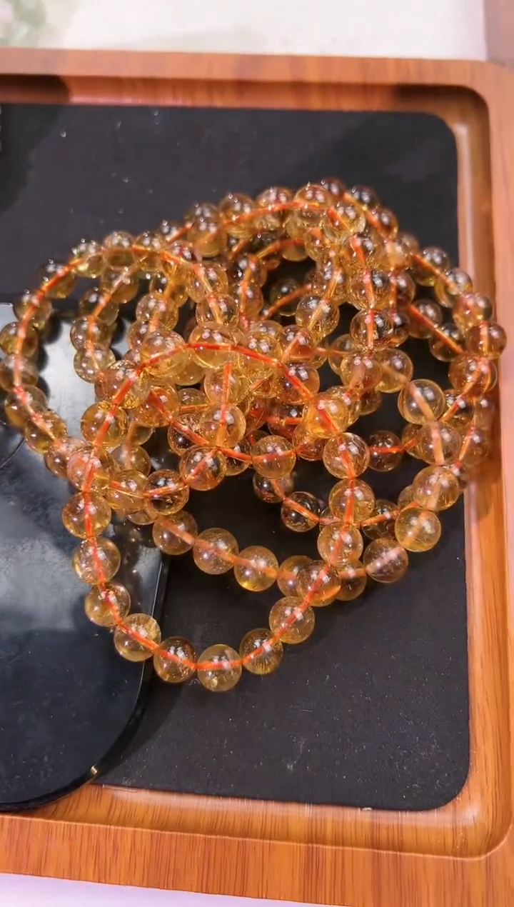 【闪购商品】黄晶手串未镶嵌10±m黄塔晶手串 （多样性发其一）