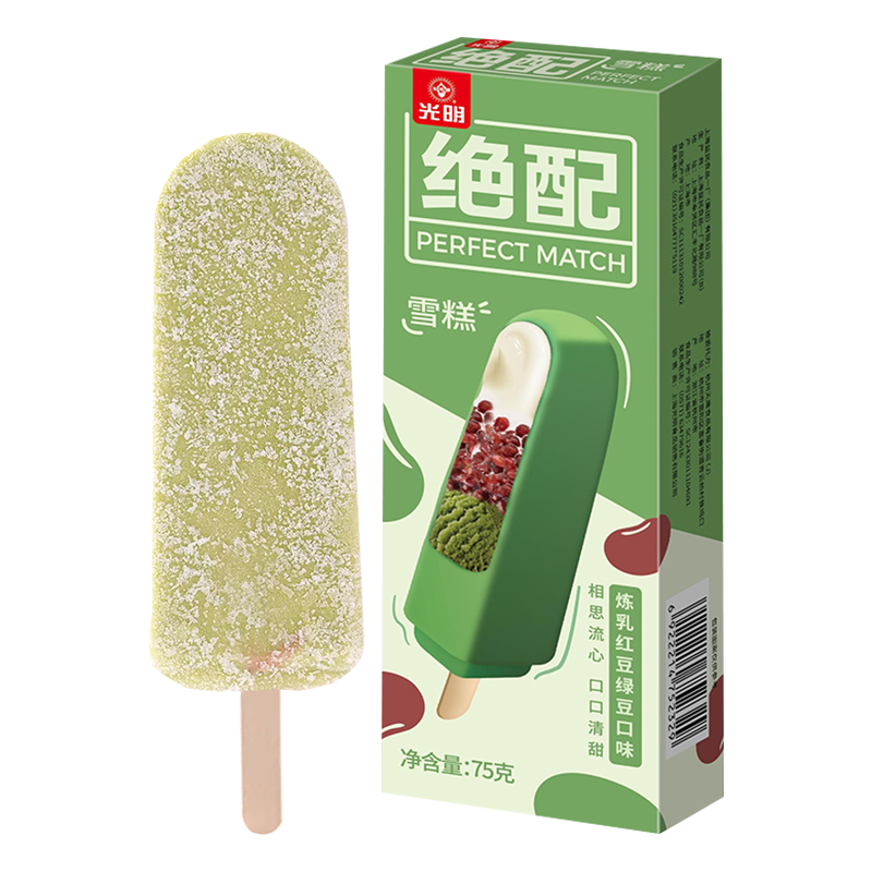 光明炼乳红豆绿豆口味雪糕75g