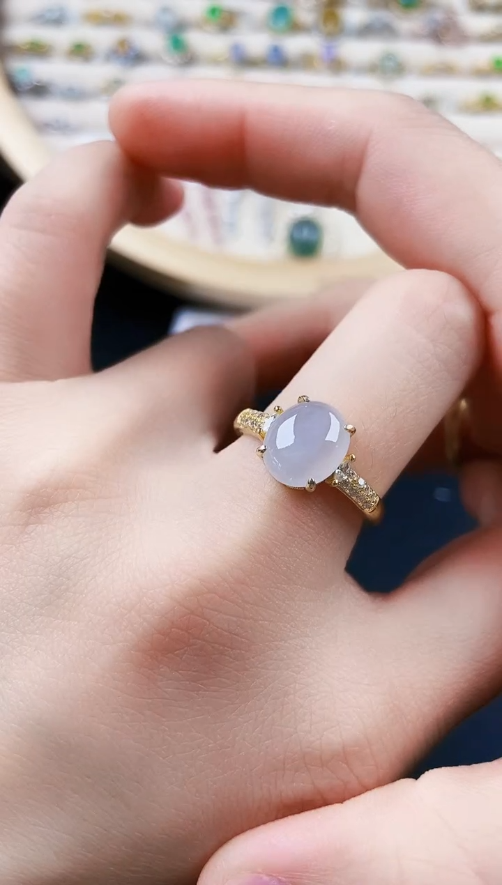 翡翠银S925镶嵌戒指65465