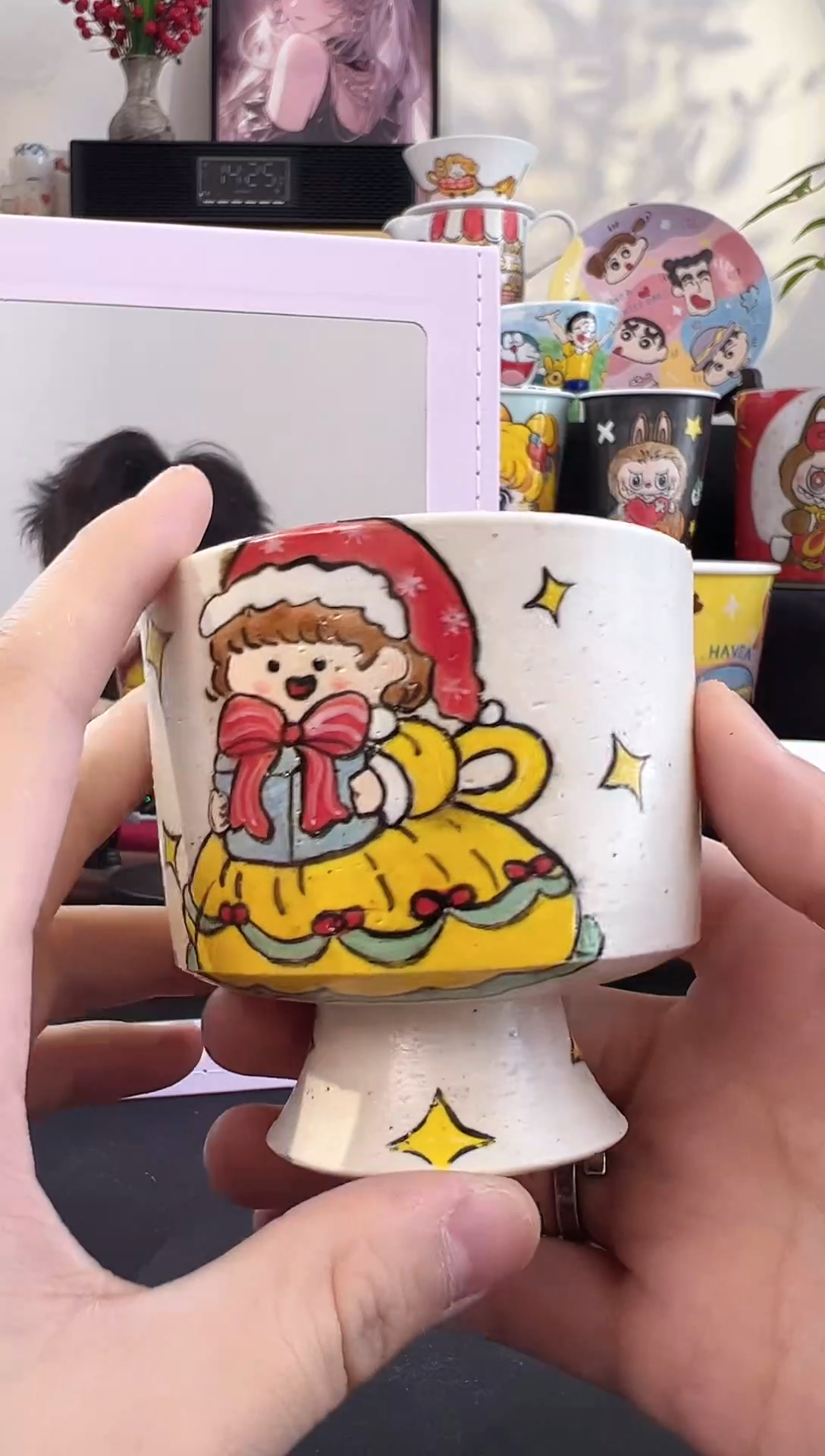 【闪购商品】摆件手工手绘陶瓷小杯杯