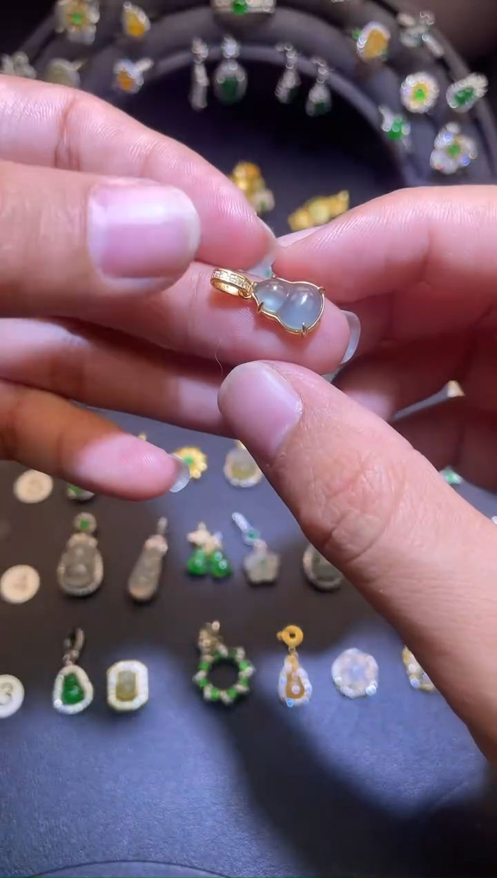 吊坠(不含链)银S925镶嵌翡翠1