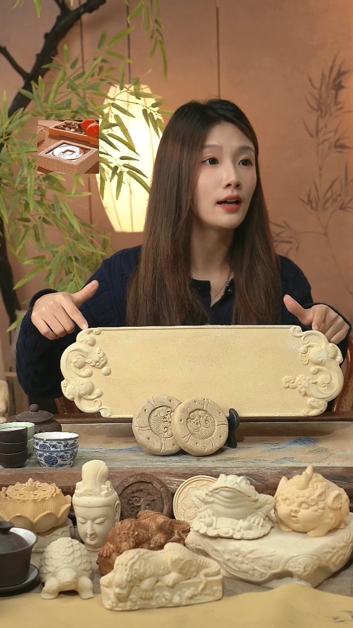 陶土貔貅茶盘送杯垫