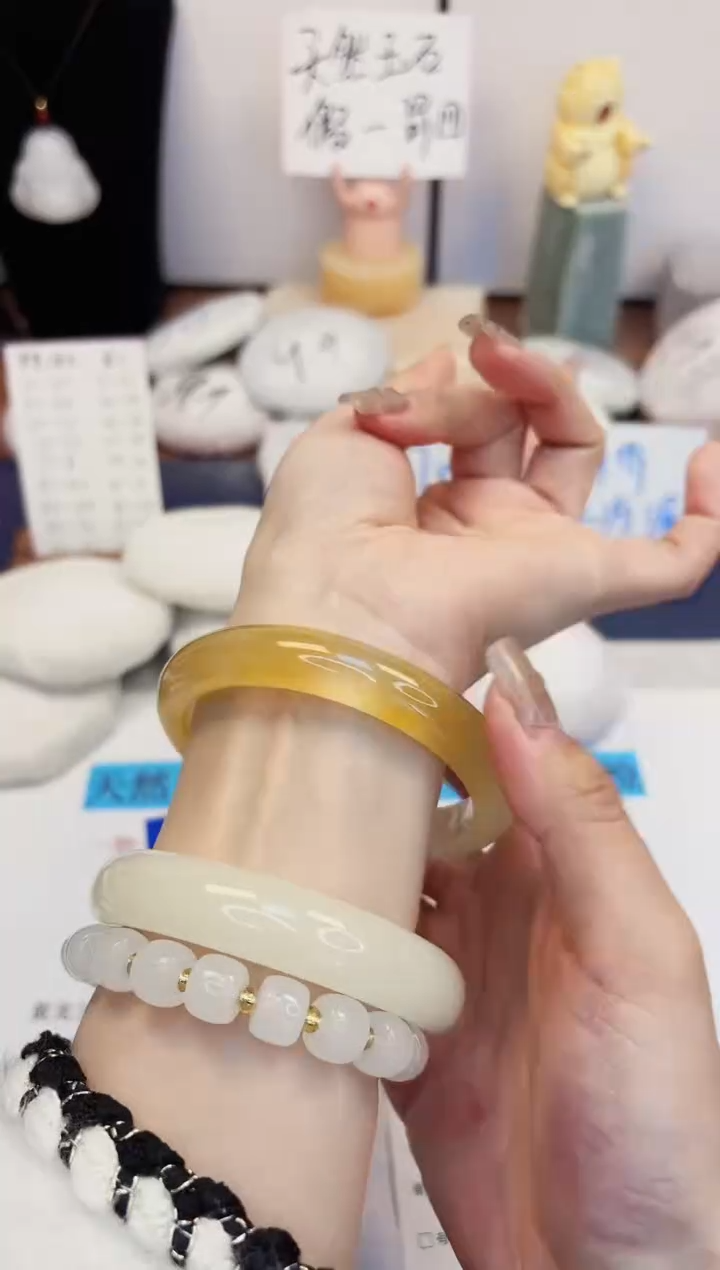 【闪购商品】石英质玉手镯未镶嵌475-财气镯-圈口60