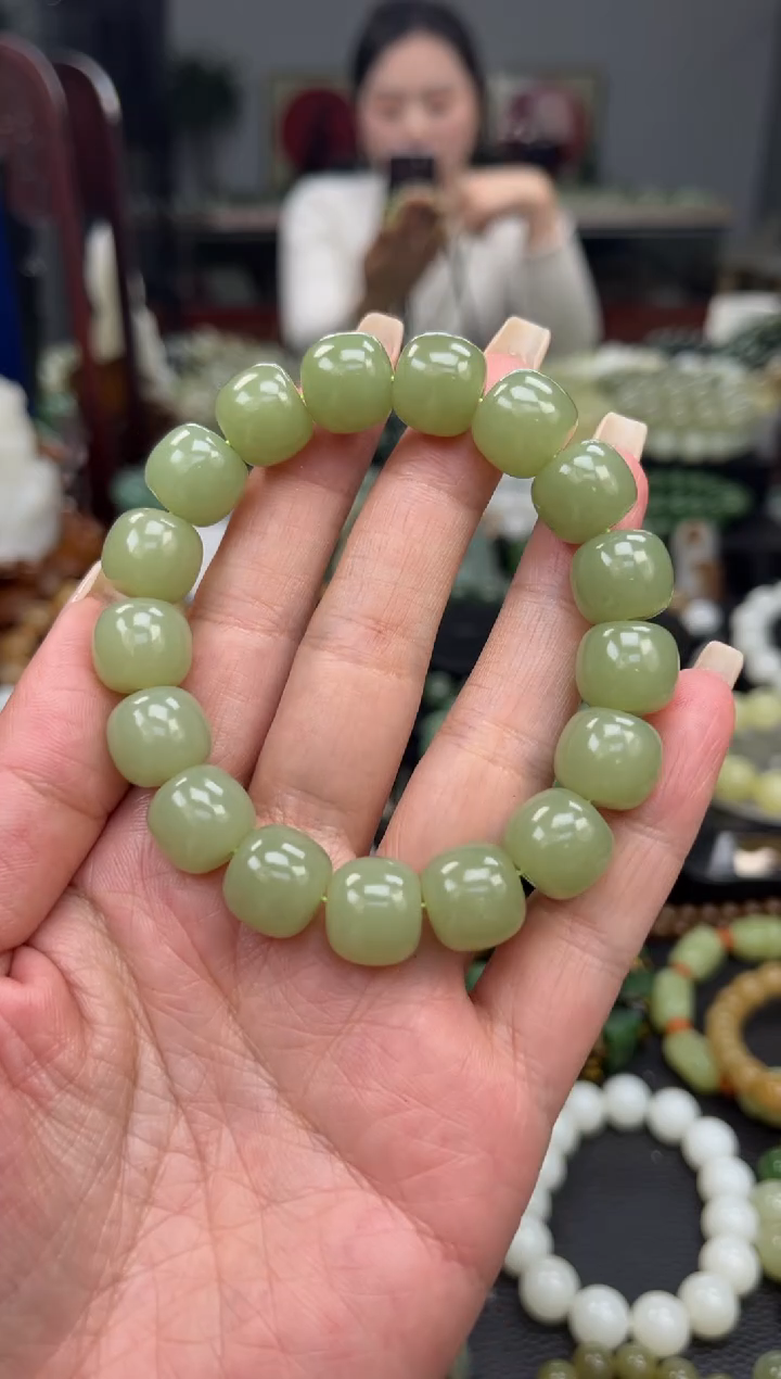【闪购商品】和田玉手串未镶嵌新疆若羌黄口卡13