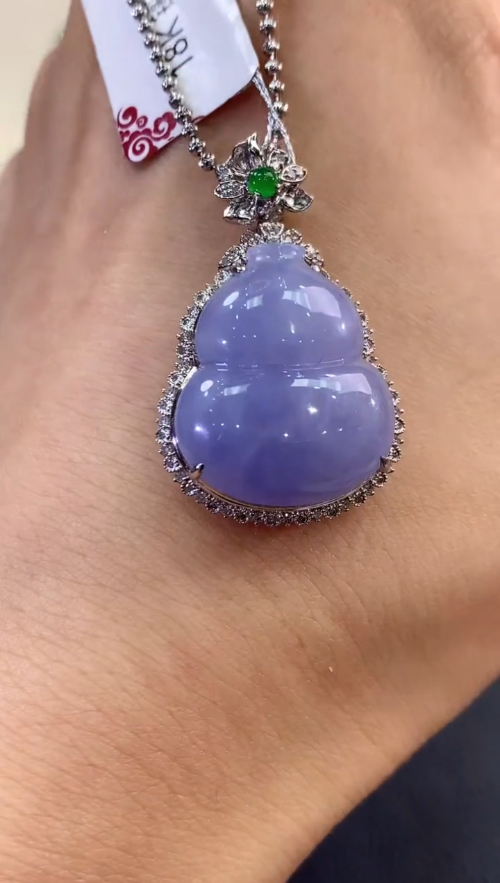 【闪购商品】翡翠吊坠(不含链)18K金镶嵌 B93有色差