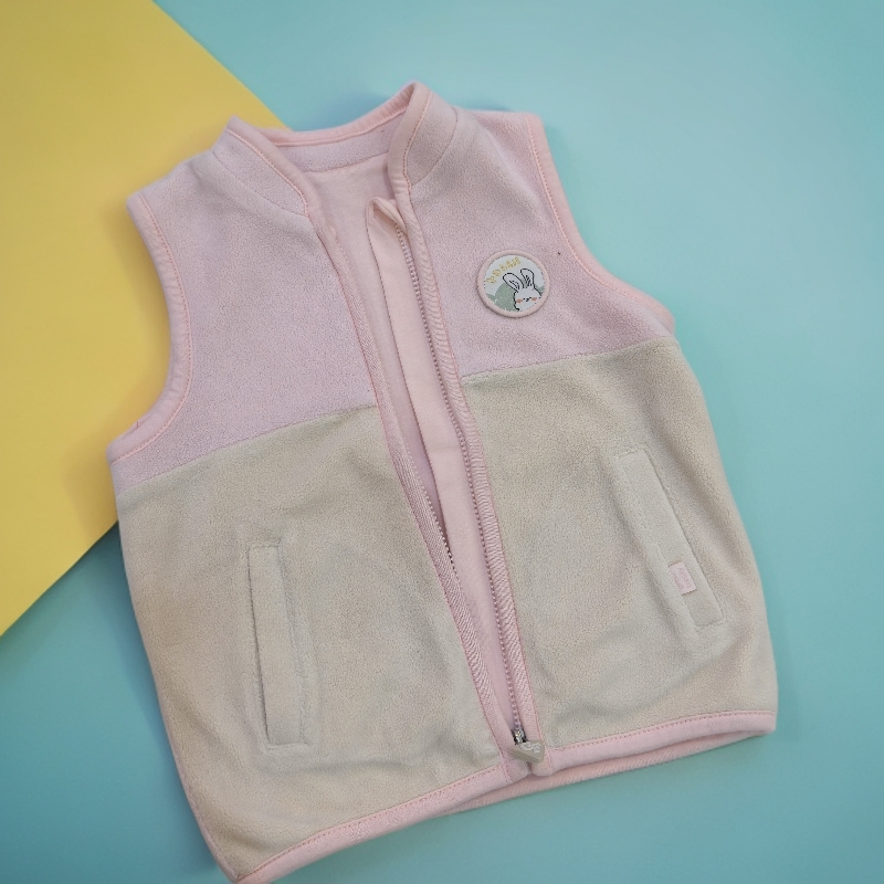 歌瑞家男女童摇粒绒马甲加厚保暖背心冬季外套宝宝马夹儿童双面