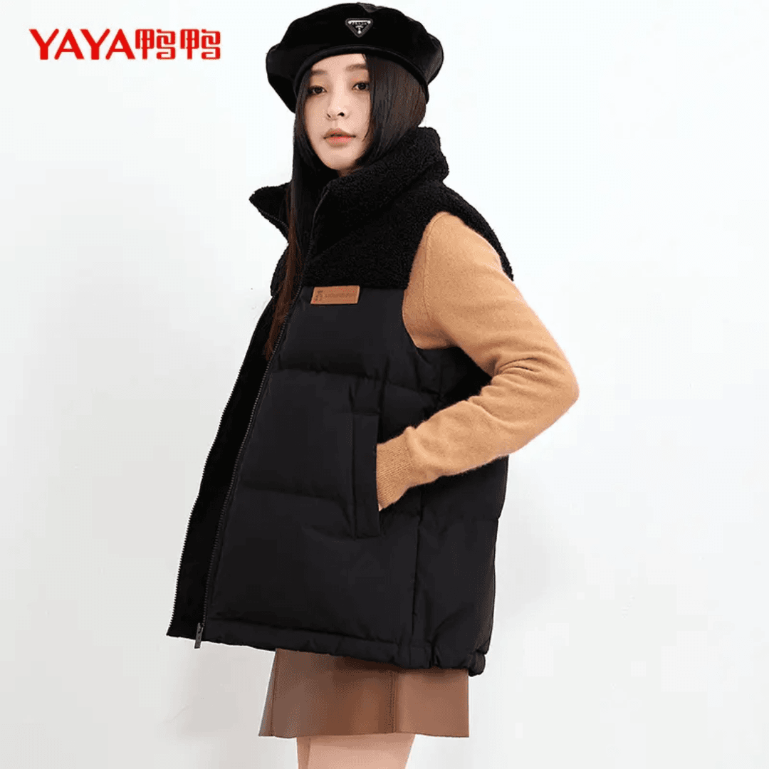 YAYA/鸭鸭羽绒马甲女短款冬季新款立领韩版气质休闲宽松外套保暖