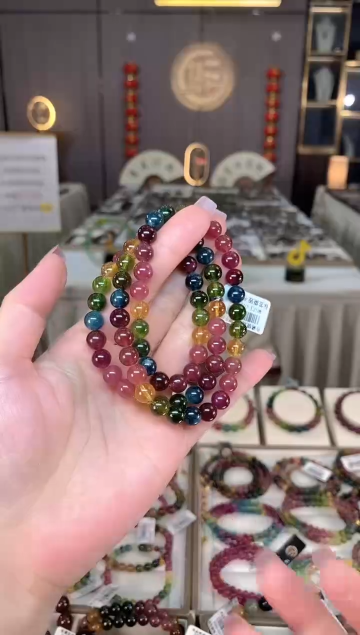 未镶嵌老矿碧玺三圈手串7mm+碧玺hon多样性发货一条