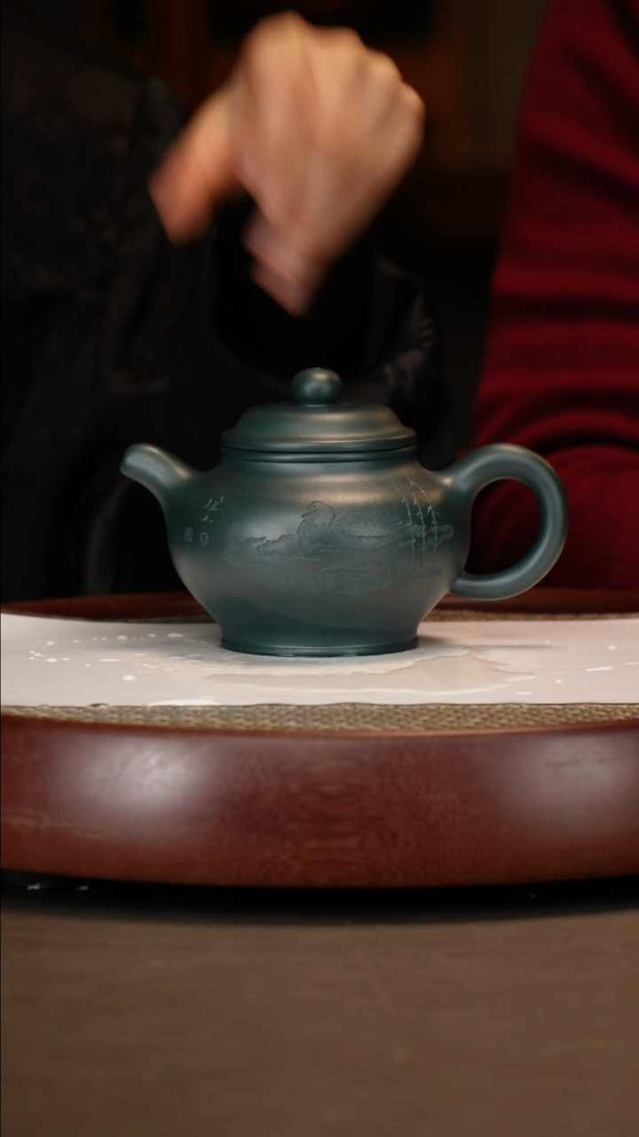 【闪购商品】紫砂茶壶绿泥掇只300c