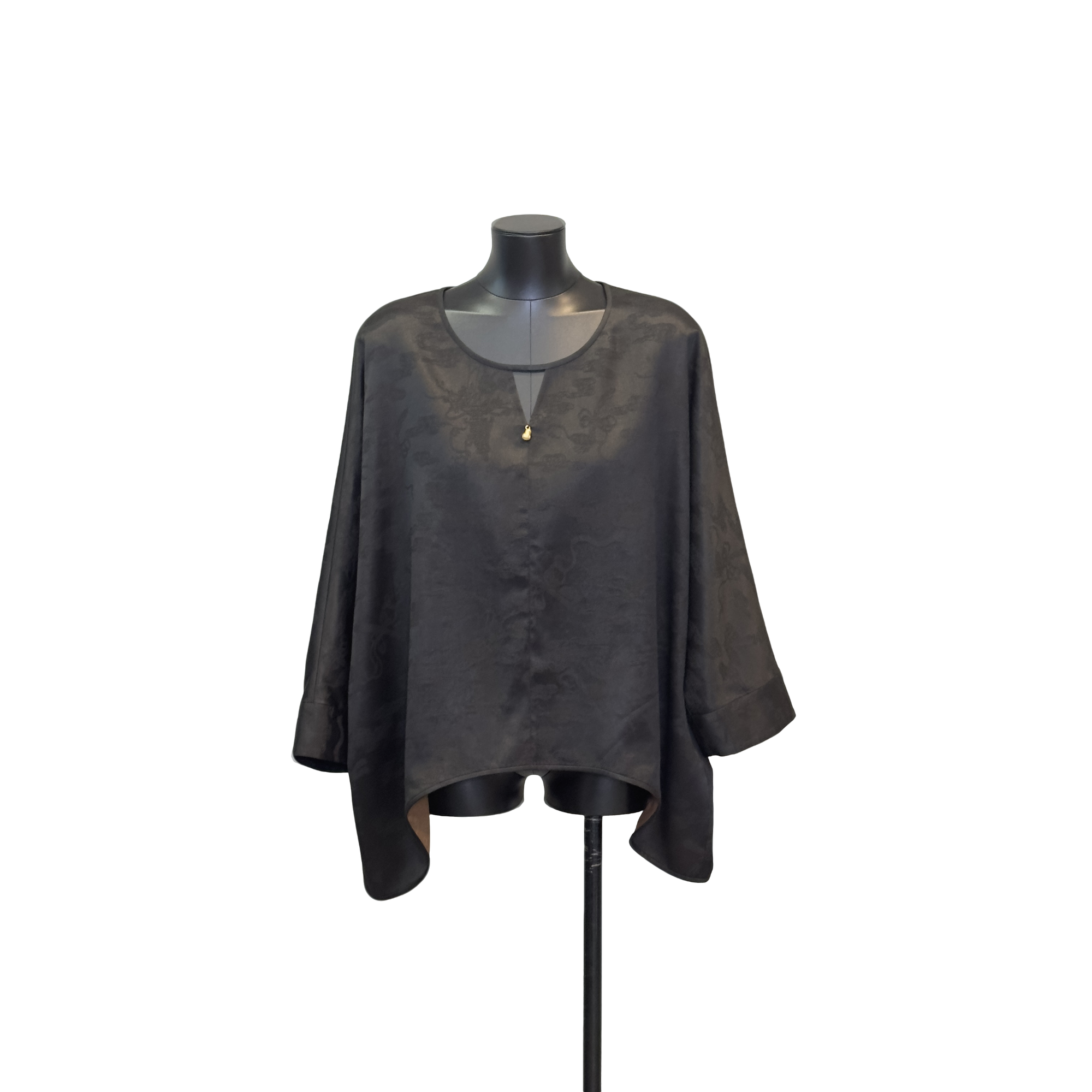 利琪高订国风新中式气质轻奢百搭V领暗纹提花衬衫上衣A6130