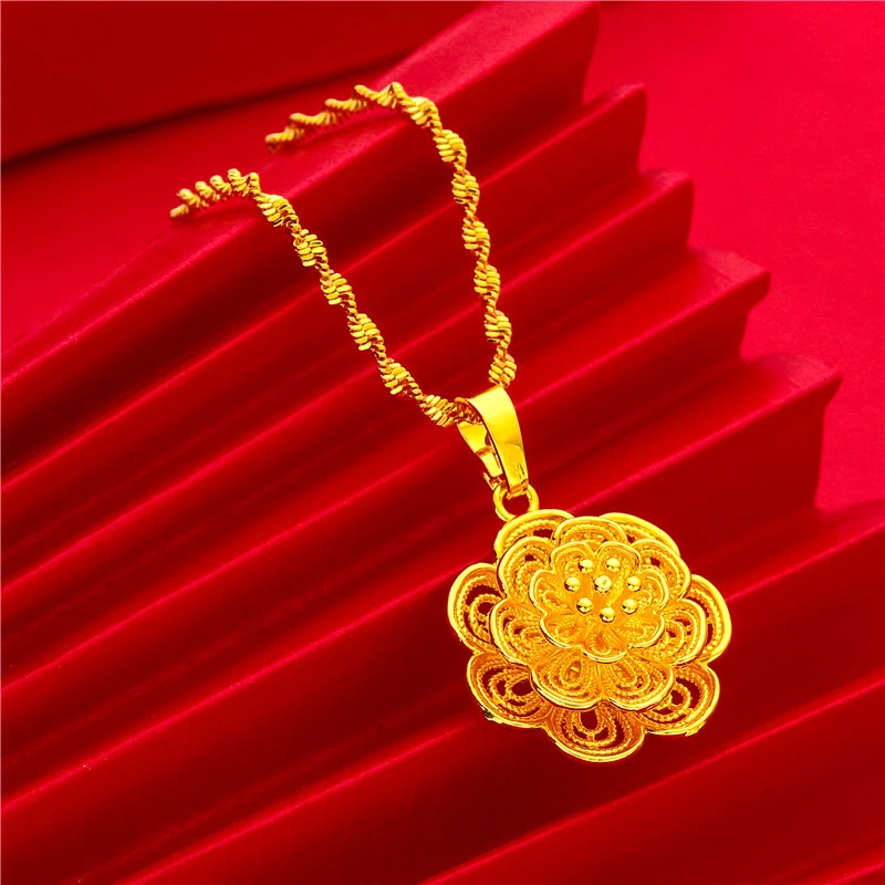 【汪总专属】金色女士传统多层花朵项链