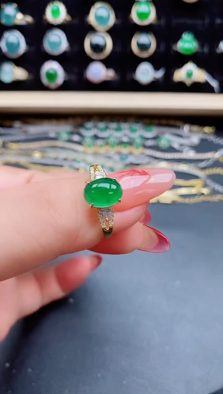 【闪购商品】翡翠戒指银S925镶嵌508550