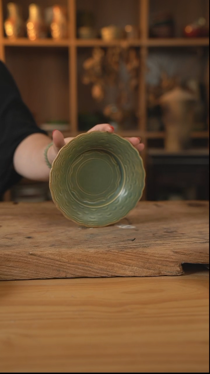 绿色系列的刻刀莲花蝶1个
