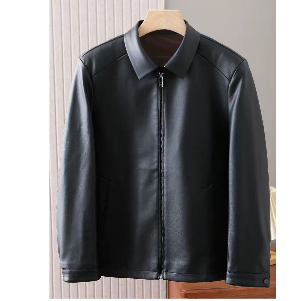火火家单款真皮头层羊皮夹克海宁男士春季外套