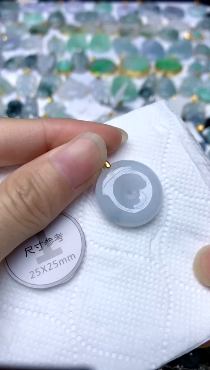 颈饰银S925镶嵌翡翠天然A货翡翠