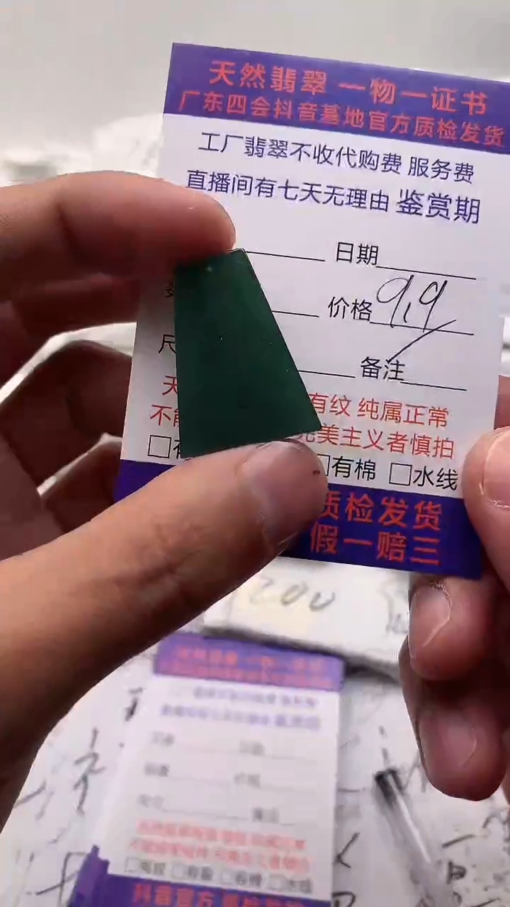 翡翠未镶嵌颈饰无事牌【品质一般介意慎拍】