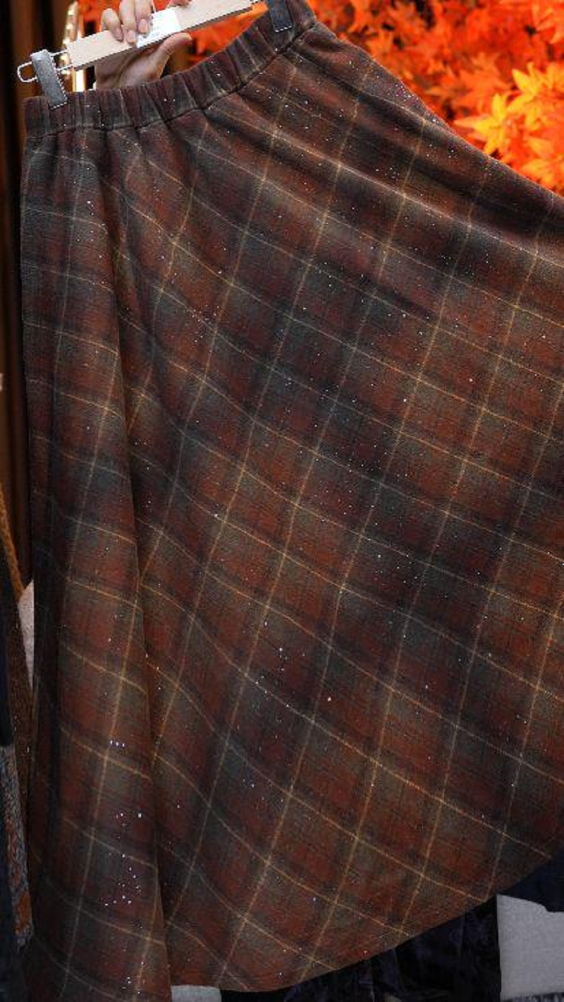 Q4188 秋冬季新款2025气质显瘦小众半身裙A字大摆裙MJ