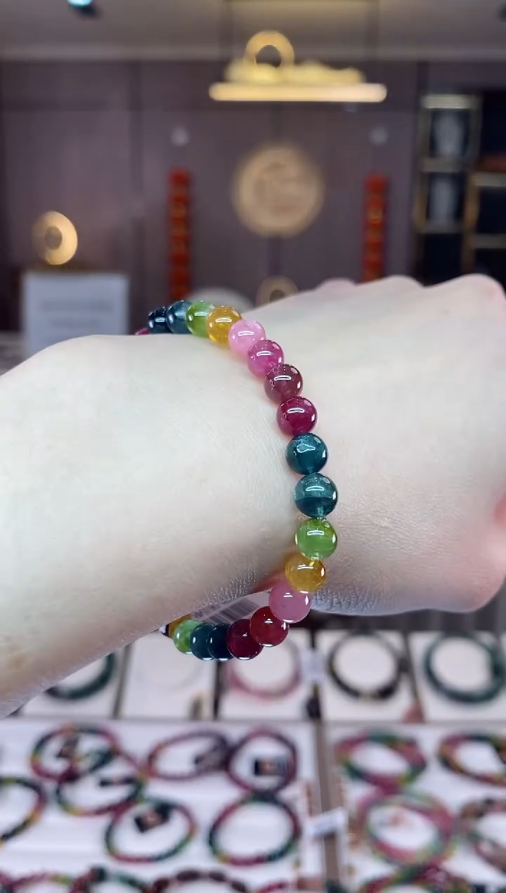 【闪购商品】碧玺单圈手串6mm+未镶嵌一物一证dan