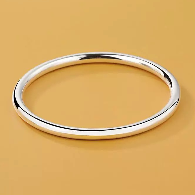 足银手镯 足银手镯 44号-亮面素圈【闭口】手镯