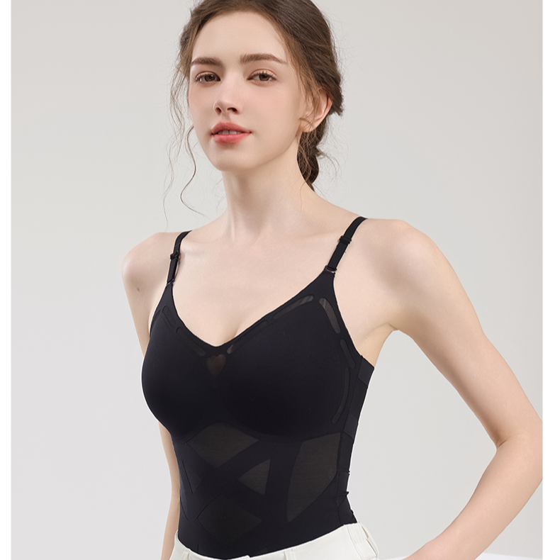 5501  懂小姐同款吊带背心收腹打底一体杯舒适轻薄大码美背夏季
