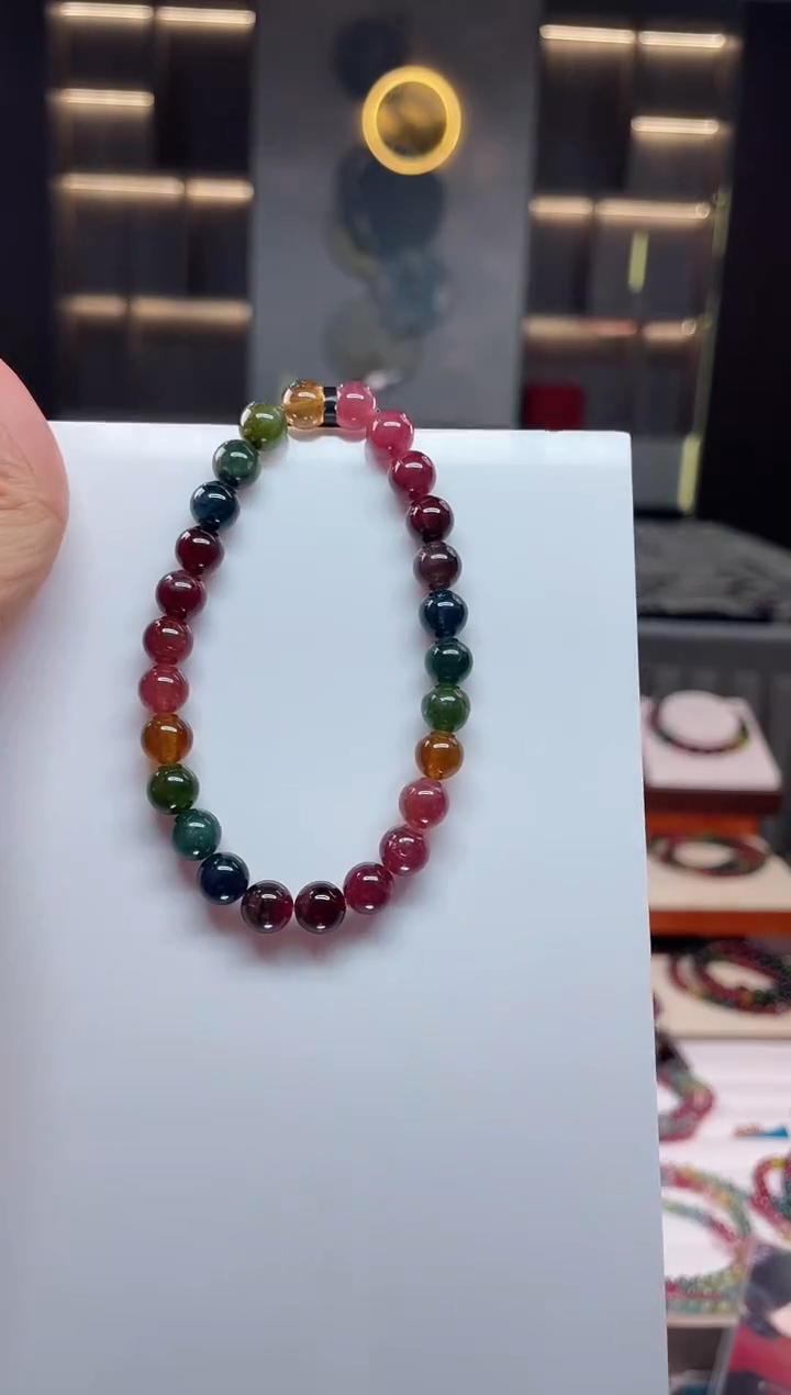 未镶嵌老矿碧玺单圈手串7mm+碧玺（多样性发一条）Q