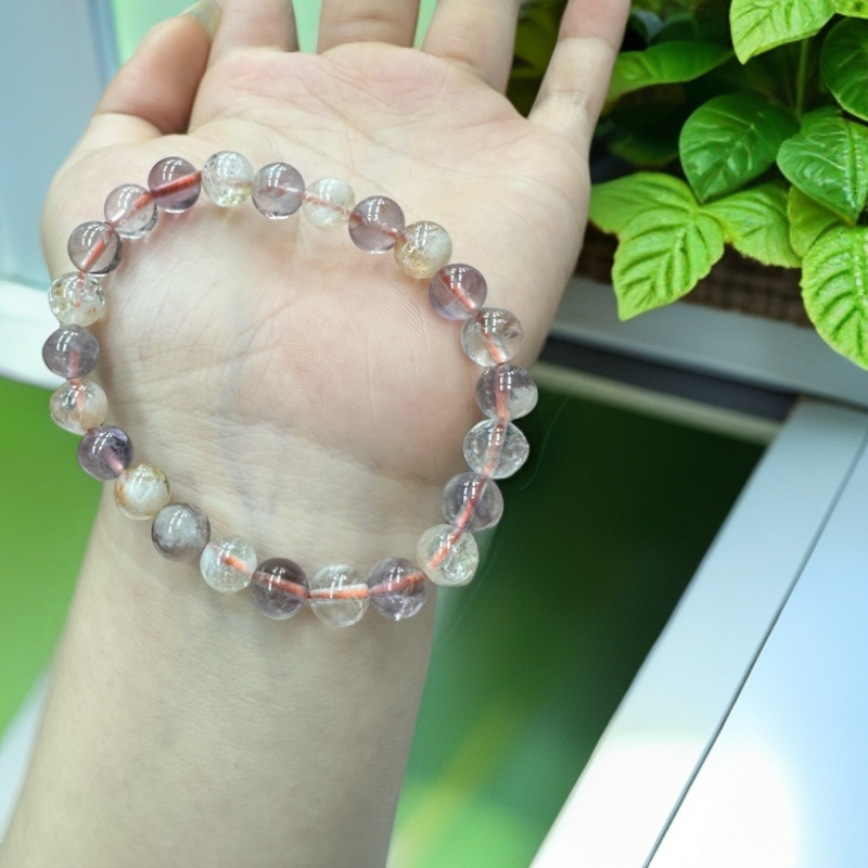 精美紫黄水晶卡7毫米手串