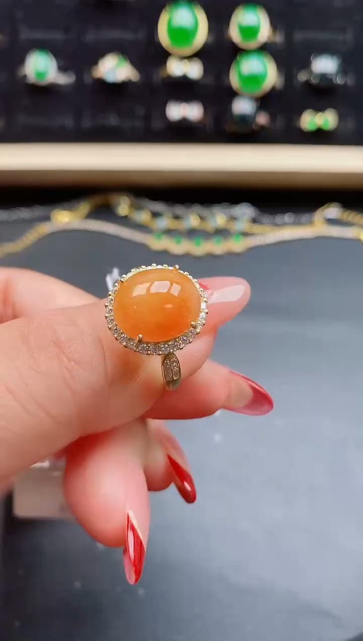 【闪购商品】翡翠戒指银S925镶嵌085050