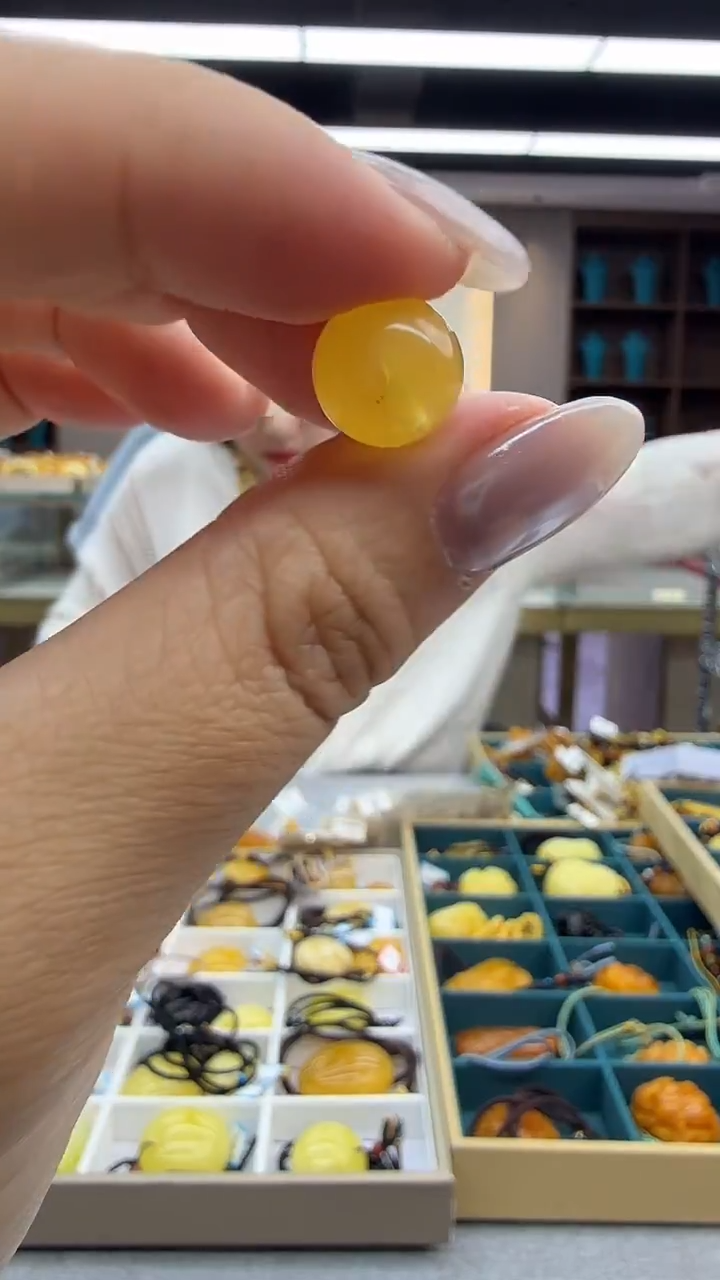 琥珀颈饰未镶嵌13秒拍号 假一罚三 10mm